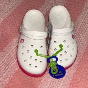 CROCS Kids White and Pink Water Shoes